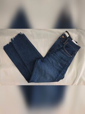 Loft Jeans Sz 29 Nwt The Skinny Cropped 25" Inseam High Rise Distressed Hem